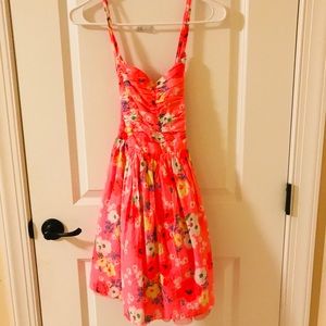 Bright pink floral sundress
